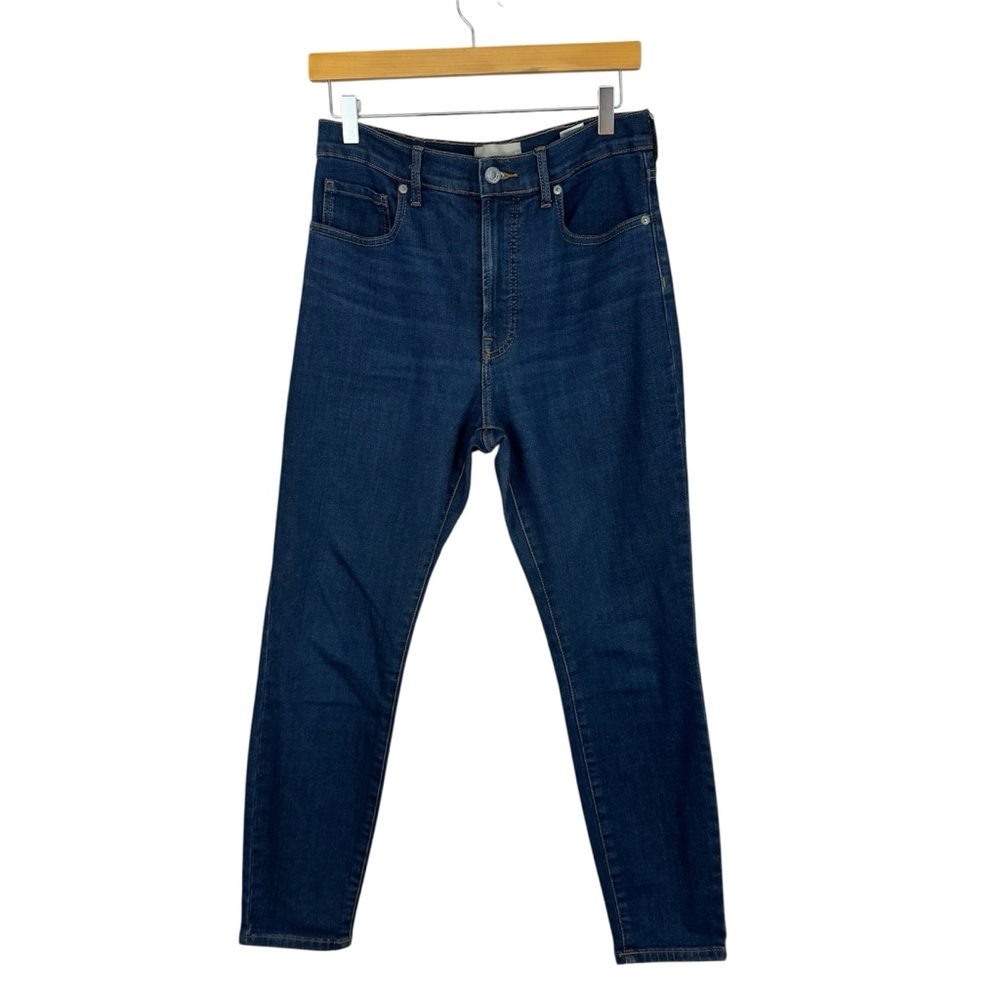 Everlane Women 30 Blue Dark Wash Denim Cotton Blend High Rise Skinny Ankle Jeans